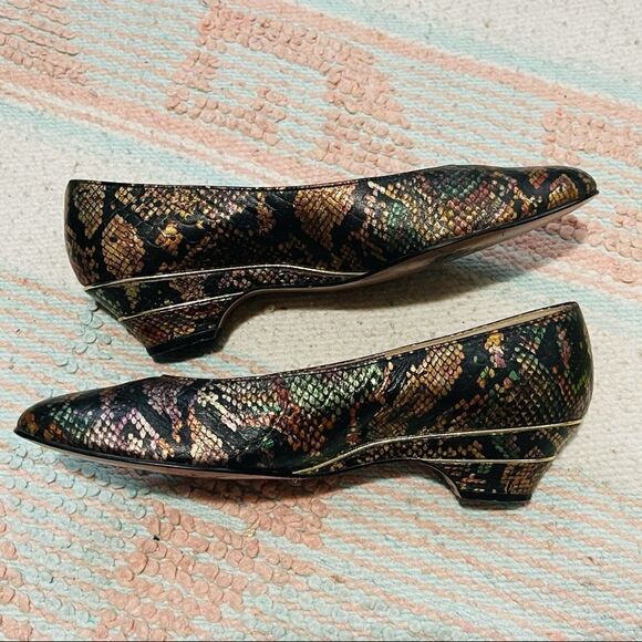 Magdesians Vtg Multicolor Snakeskin Shoes Sz 8.5S - Picture 4 of 15